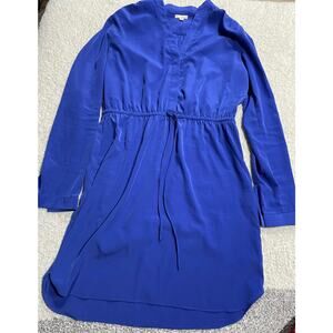 Gap Designed & Crafted Women's Sz Small Shirt Dress V Neckline Empire Waist Blue